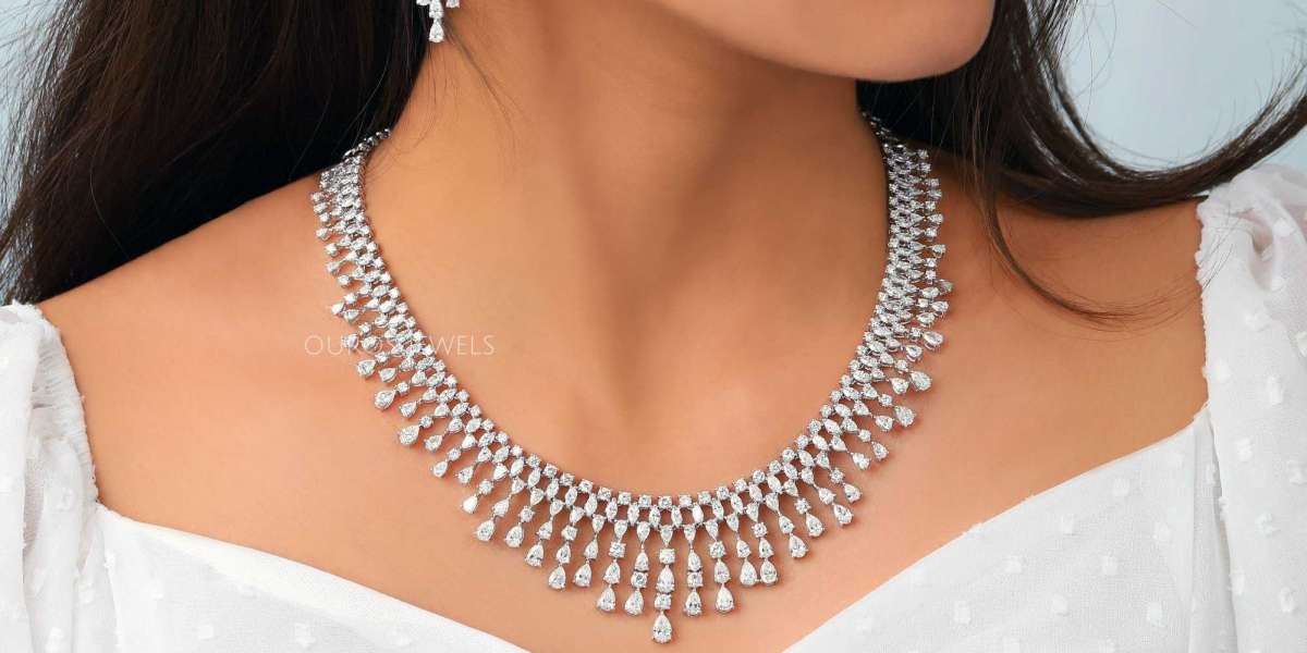 Diamond Chain 18K White Gold Chain Lab Grown Diamond Necklace