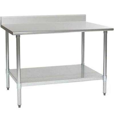T3648SB-BS 36″ Depth Stainless Steel Work Table with Undershelf and 4 1/2″ Backsplash Profile Picture