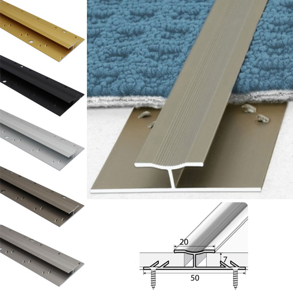 Aluminum Twin Grip Carpet Profile 18um thick coating - Floor Safety Store
